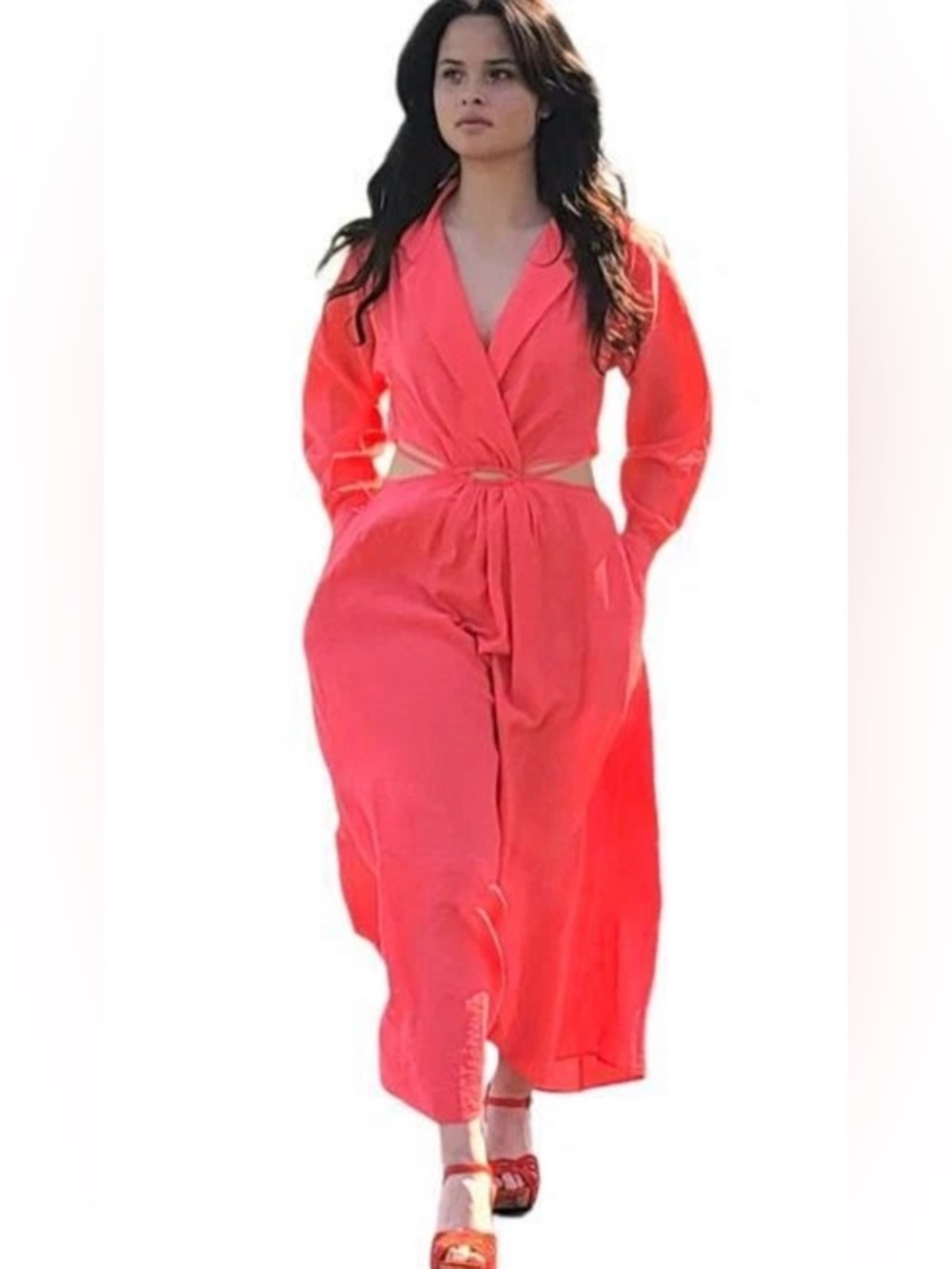 Young Fabulous & Broke Derby Cut Out‎ Coral Pink Maxi Dress Size Small